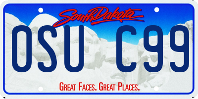 SD license plate 0SUC99