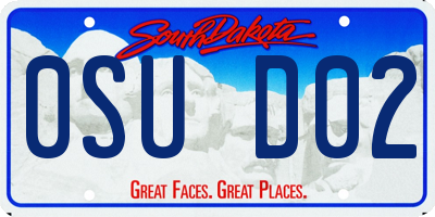 SD license plate 0SUD02