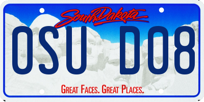 SD license plate 0SUD08