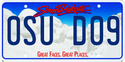 SD license plate 0SUD09
