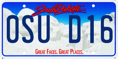 SD license plate 0SUD16