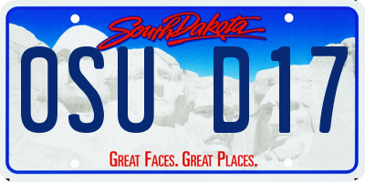 SD license plate 0SUD17