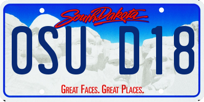 SD license plate 0SUD18