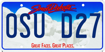 SD license plate 0SUD27