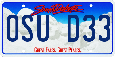 SD license plate 0SUD33