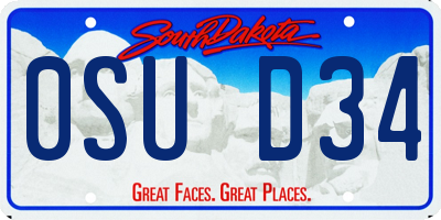 SD license plate 0SUD34