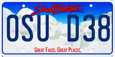 SD license plate 0SUD38