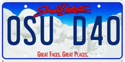 SD license plate 0SUD40