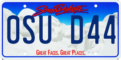 SD license plate 0SUD44