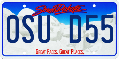 SD license plate 0SUD55