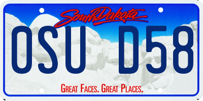 SD license plate 0SUD58