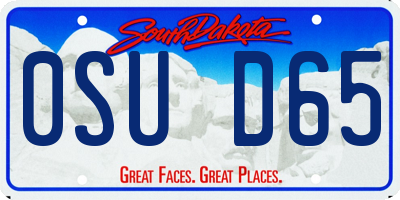 SD license plate 0SUD65
