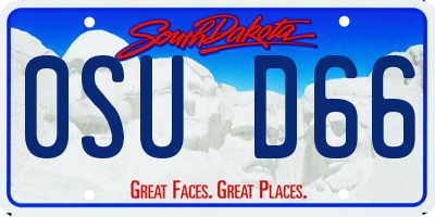 SD license plate 0SUD66