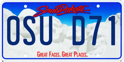 SD license plate 0SUD71
