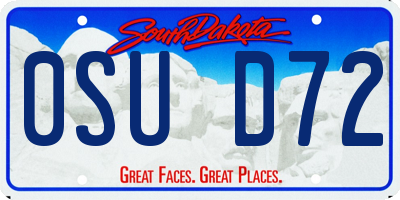 SD license plate 0SUD72