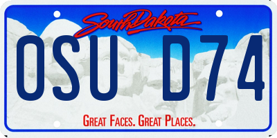 SD license plate 0SUD74