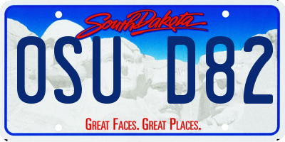 SD license plate 0SUD82