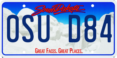 SD license plate 0SUD84