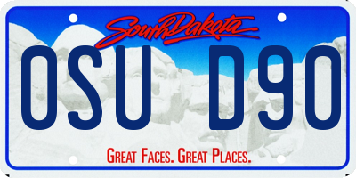 SD license plate 0SUD90