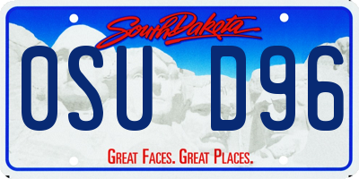 SD license plate 0SUD96