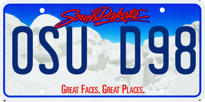 SD license plate 0SUD98