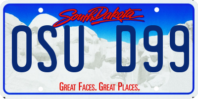 SD license plate 0SUD99