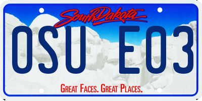 SD license plate 0SUE03