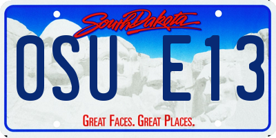 SD license plate 0SUE13