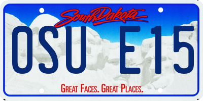 SD license plate 0SUE15