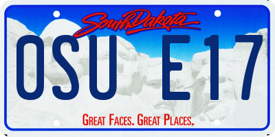 SD license plate 0SUE17