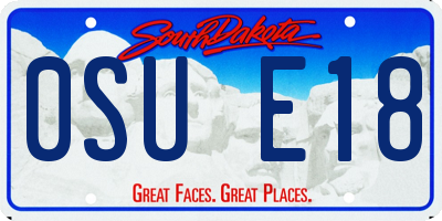 SD license plate 0SUE18
