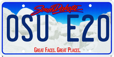 SD license plate 0SUE20