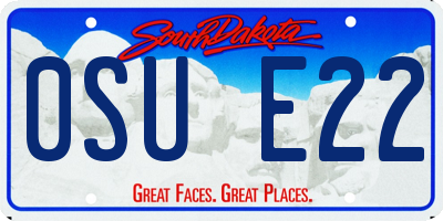 SD license plate 0SUE22