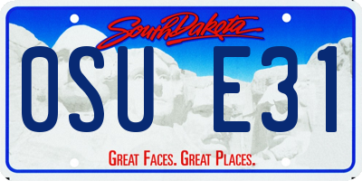 SD license plate 0SUE31