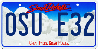 SD license plate 0SUE32