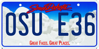 SD license plate 0SUE36