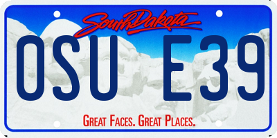 SD license plate 0SUE39