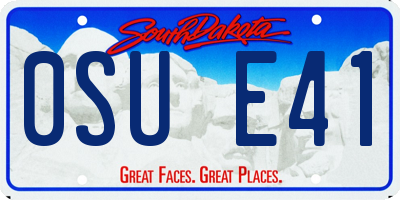 SD license plate 0SUE41