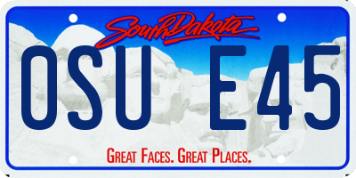 SD license plate 0SUE45