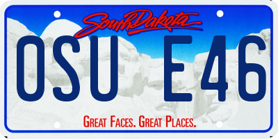 SD license plate 0SUE46