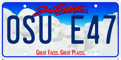 SD license plate 0SUE47