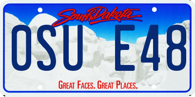 SD license plate 0SUE48