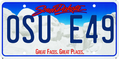 SD license plate 0SUE49
