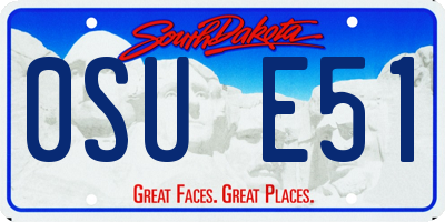 SD license plate 0SUE51