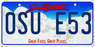 SD license plate 0SUE53