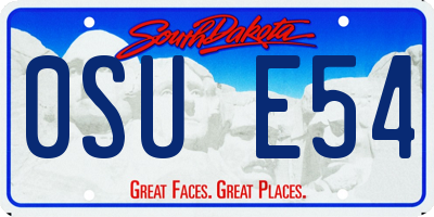 SD license plate 0SUE54