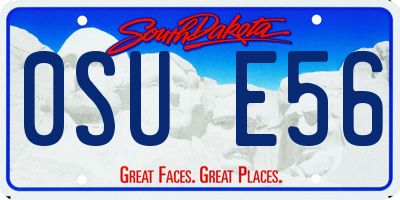 SD license plate 0SUE56