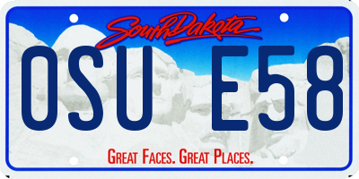 SD license plate 0SUE58