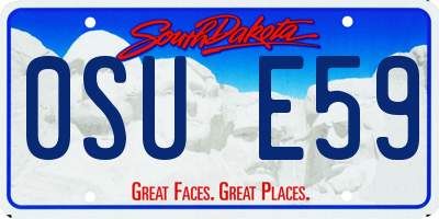 SD license plate 0SUE59