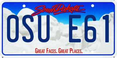 SD license plate 0SUE61